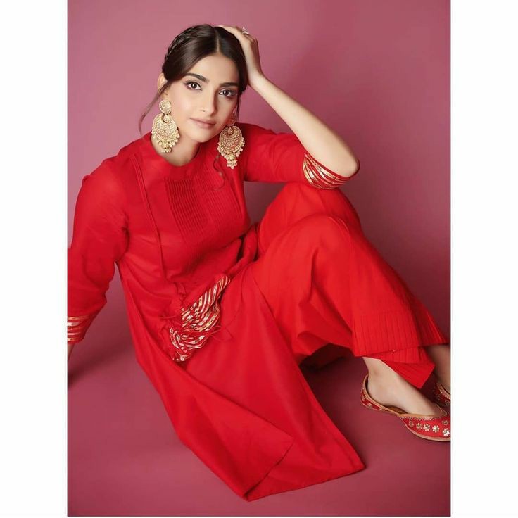 Sonam Kapoor in red pants and kurti