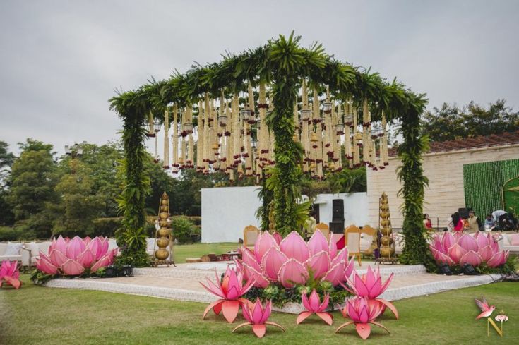 suspended floral decor