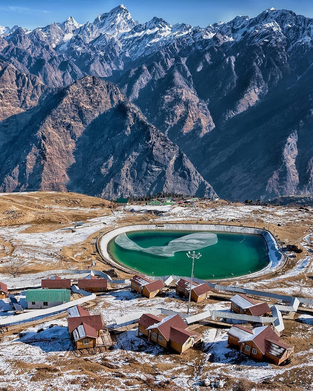 man made lake in auli