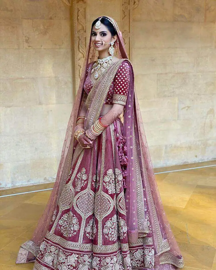 dusty rose lehenga