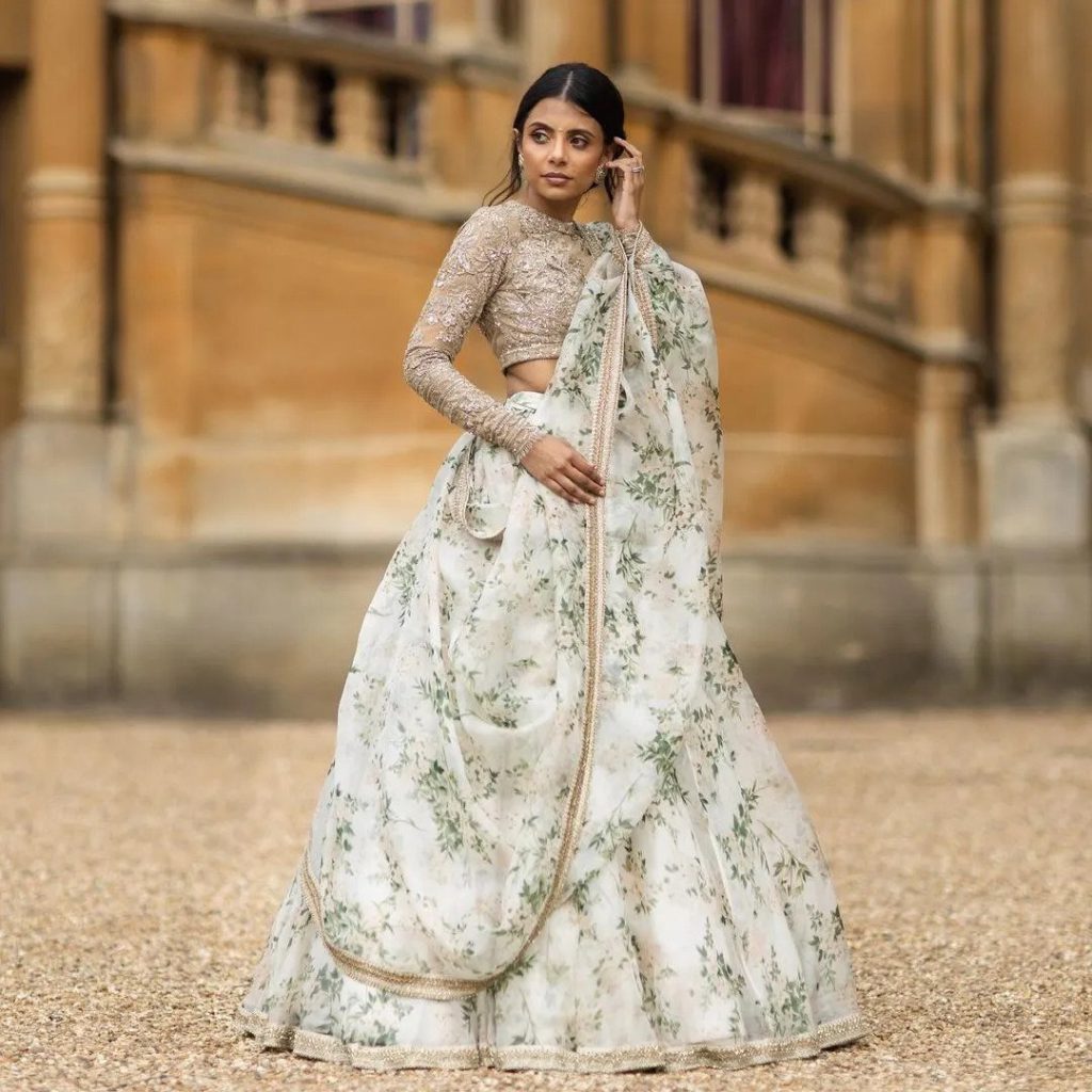 organza lehenga