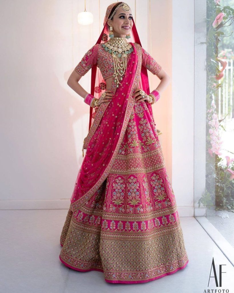 pink sabyasachi lehenga