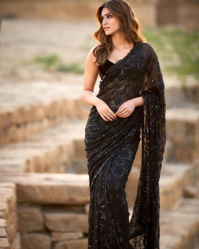 Kriti Sanon in a black saree