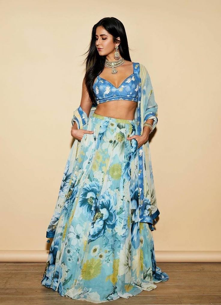 floral printed lehenga for summer wedding 