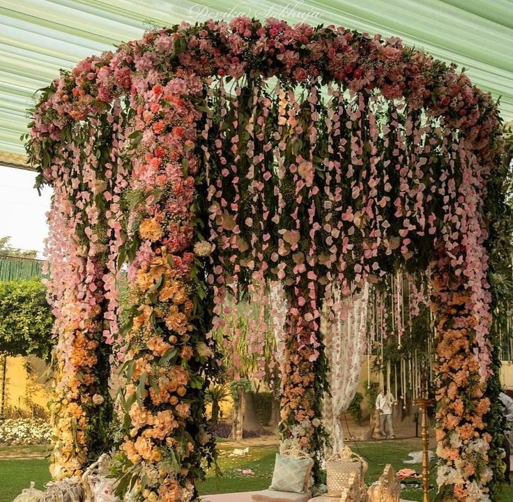 suspended floral decor