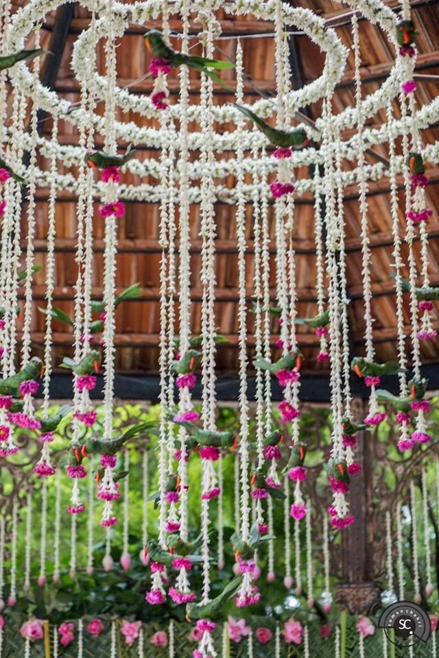 suspended floral decor