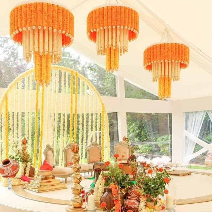 suspended floral decor