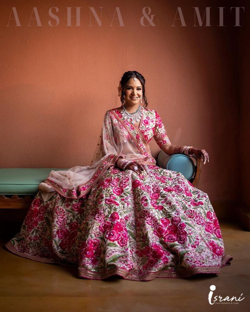 pink sabyasachi lehenga