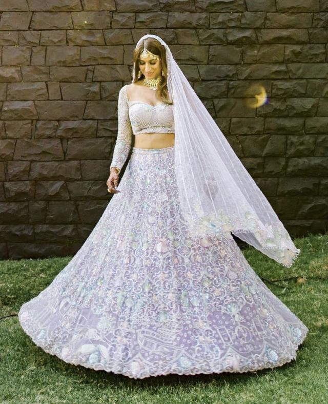 lilac lehenga