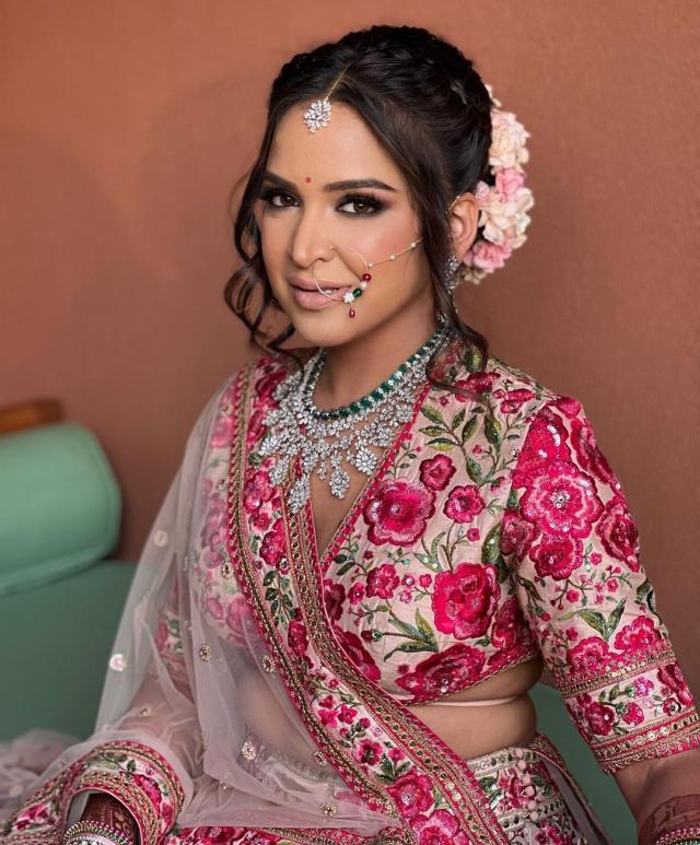 pink sabyasachi lehenga