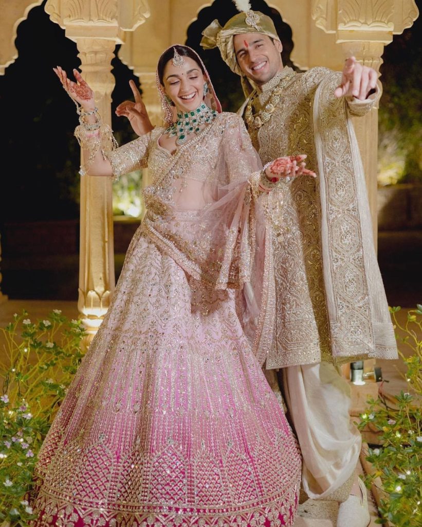 Sidharth Malhotra and Kiara Advani at their wedding.